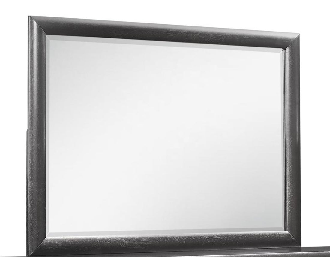 Civic Grey Mirror Gray Solid Wood Mdf
