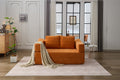 Modern Minimalist Sofa, Fold Out Sofa Bed, Convertible Chair Floor Couch & Sleeping Mattress For Living Room, Bedroom, Apartment, Removable Backrest, Orange Orange Chenille Soft Vintage Chenille 2 Seat