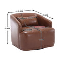 Coolmore Swivel Barrel Chair, Comfy Round Accent Sofa Chair For Living Room, 360 Degree Swivel Barrel Club Chair, Leisure Arm Chair For Nursery, Hotel, Bedroom, Office, Lounge Brown Pu Brown Pu Primary Living Space Foam Pu Leather