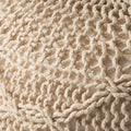 Malibu Knitted Wool 20 X 20 Round Pouf Ivory Wool