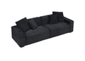 104.72 Inch 4 Seat Large Sofa With 4 Throw Pillows, Living Room Sofa In Black Corduroy Fabric Comfort Black Corduroy 3 Seat