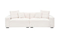 104.72 Inch 4 Seat Large Sofa With 4 Throw Pillows, Living Room Sofa Beige Corduroy Fabric Beige Corduroy 3 Seat
