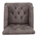 Harrison Tufted Club Chair Grey Brown Microfiber 1 Seat