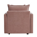 Chenille Fabric Comfy Deep Single Seat Sofa Upholstered Reading Armchair Living Room Pink Wood Foam Chenille 1 Seat