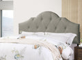 Majestic Arch 1Pc Full Size Bed Adjustable Hb Grey Polyfiber Tufted Upholstered Wooden Bedframe Bedroom Furniture Box Spring Not Required Full Gray Espresso Wood Bedroom
