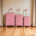 Hardside Luggage Sets 3 Pieces, Expandable Luggages Spinner Suitcase With Tsa Lock Lightweight Carry On Luggage 20Inch 24Inch 28Inch Rose Gold Polypropylene