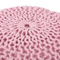 Knited Pouf Pink Cotton