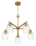 Elegance Five Lights Linear Arms With Golden Brass Finish Chain Chandelier 24