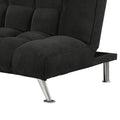 75 Inch Sofa Bed, Pocket Coils And Spring, Stylish Tufted Black Fabric Twin Black Wood Fabric