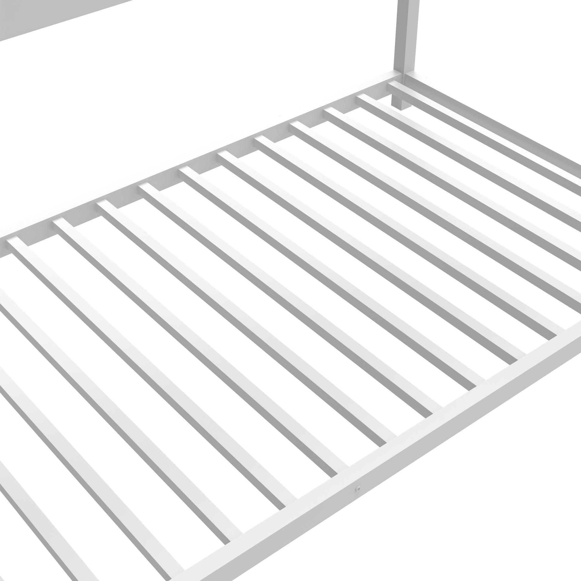 Metal Twin Over Twin Bunk Bed Heavy Duty Sturdy Metal Noise Reduced Safety Guardrail No Box Spring Needed,White Twin White Metal Metal