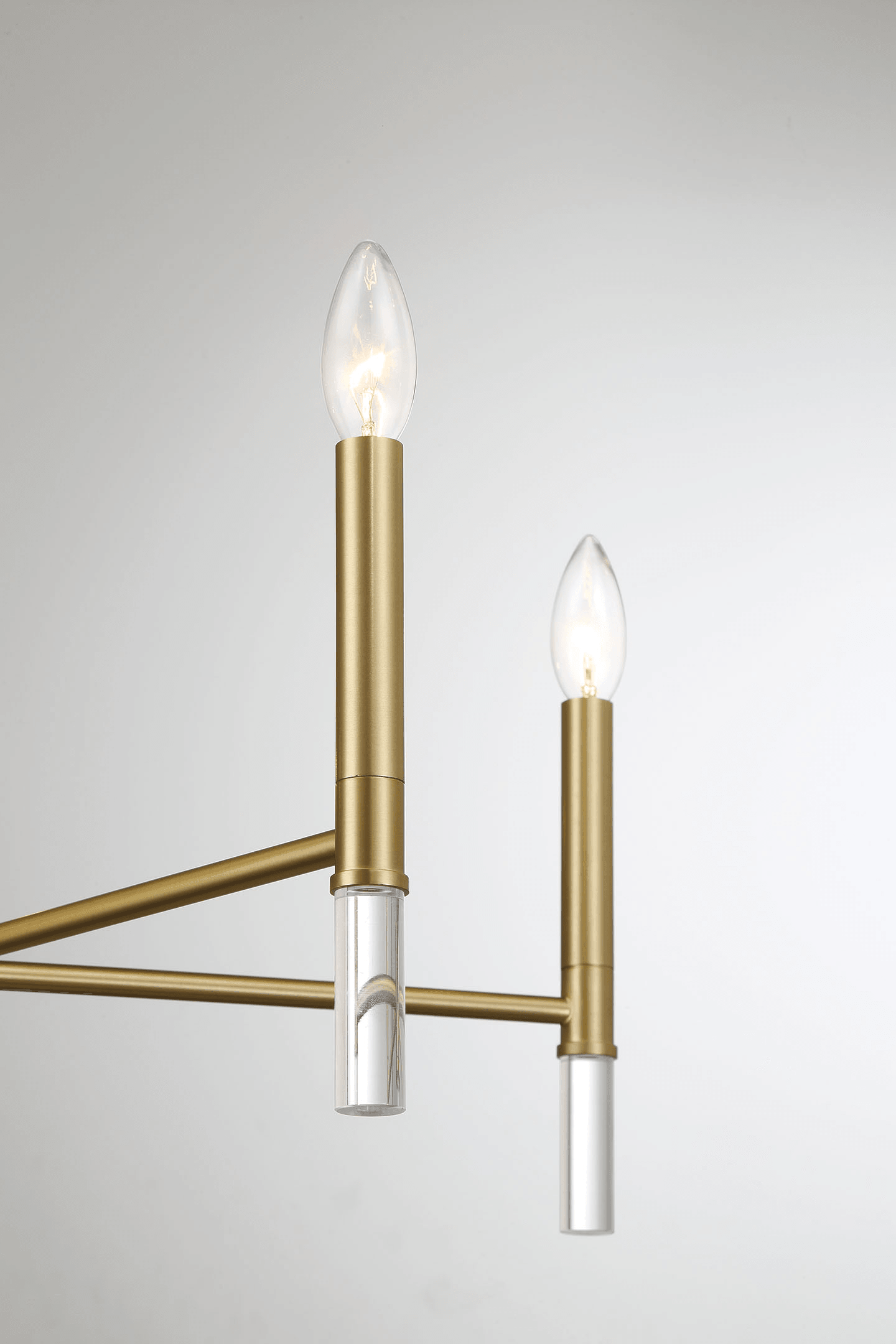Courtyard Five Light Golden Brass Candle Light Chandelier 24"W 17.75"H Clear,Gold Brass,Glass
