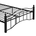 King Size Metal Bed Frame, Under Bed Storage Space, No Box Spring Needed, Durable Use, Black King Black Iron