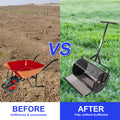 Compost Spreader Peat Moss Spreader With Upgrade T Shaped Handle For Planting Seeding Durable Lightweight Metal Mesh Spreader For Lawn Garden Care Manure Spreaders Black Black Iron