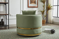 Swivel Chair, 360 Swivel Accent Chair, Barrel Chair For Living Room Bedroom Green Faux Leather