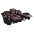 Modern Luxury Living Room Sofa Set 2Pc Reclining Sofa Loveseat Formal Furniture Premium Faux Leather Upholstery Comfortable Two Tone Brown Finish Dark Brown,Light Brown Faux Leather Wood Primary Living Space Luxury,Modern Plywood,Solid Wood 5 Seat