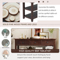 Retro Design Console Table With Two Open Shelves, Pine Solid Wood Frame And Legs For Living Room Espresso Espresso Solid Wood Mdf