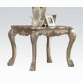 Gold Patina And Bone End Table With Claw Leg Beige Gold Primary Living Space Traditional Square Wood Plastic