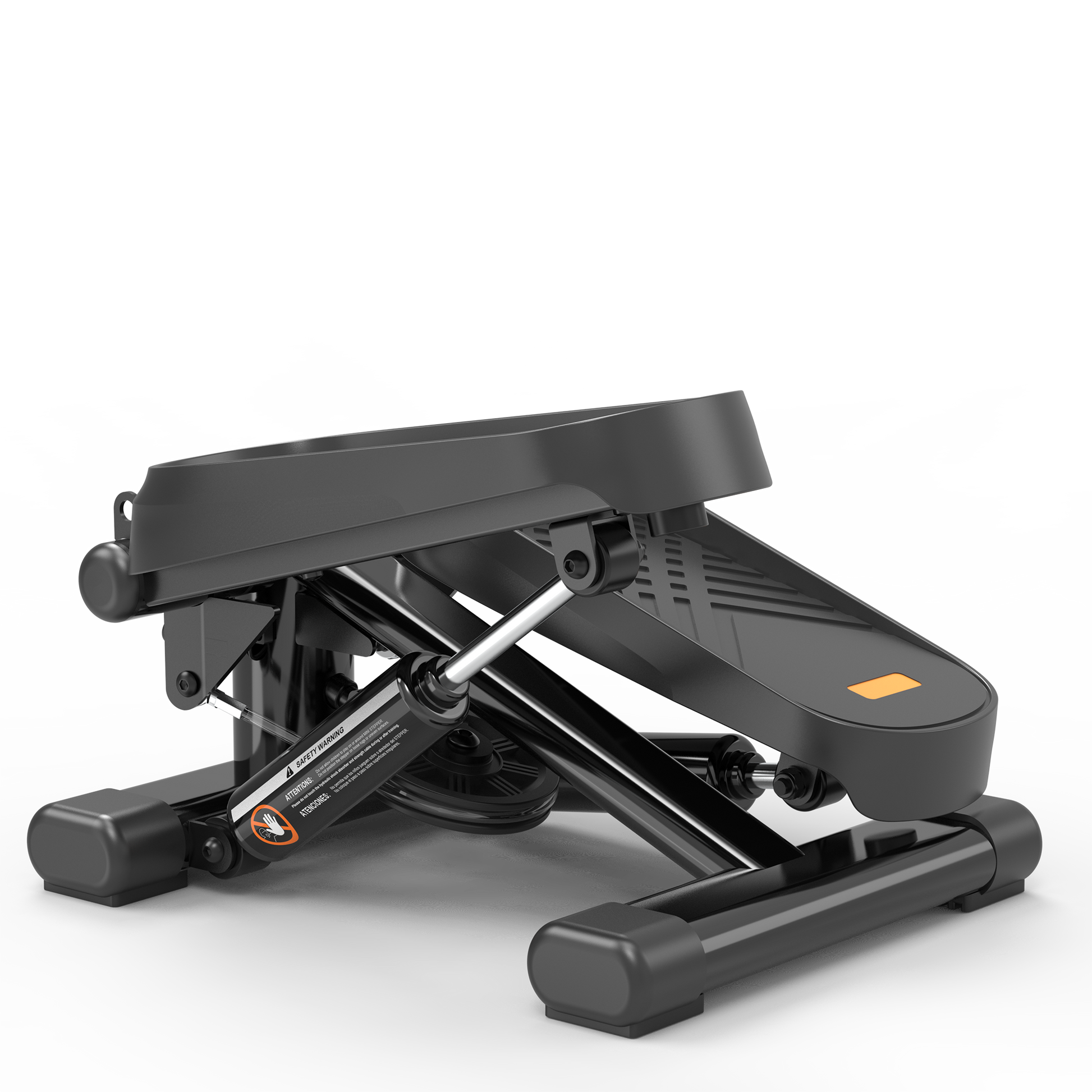 Home Office Exercise 330Lbs Capacity Mini Stepper With Resistance Bands And Lcd Monitor Black Steel