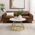 Modern Round Coffee Table With Metal Base White Marble Gold White Marble Mdf Mdf