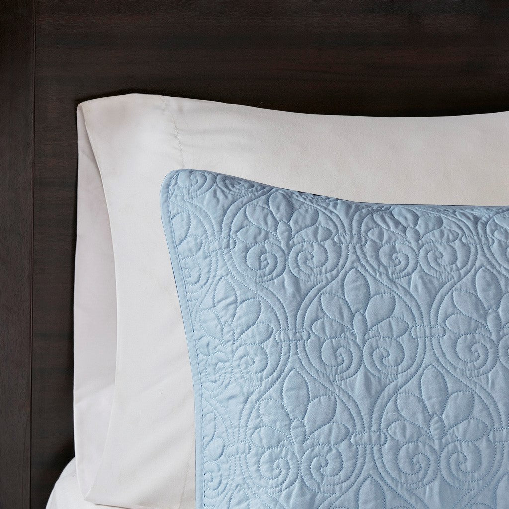 Reversible Quilt Set Blue Full Queen Blue Cotton