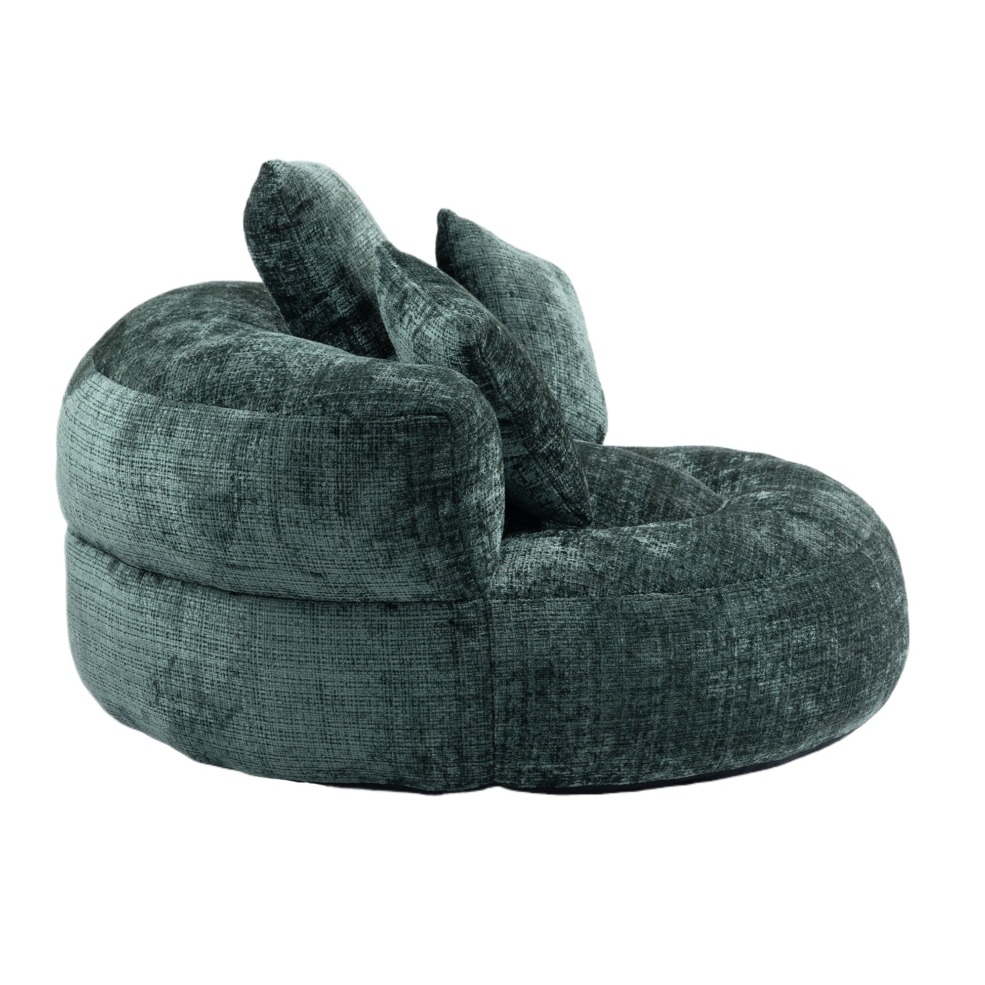 Coolmore Lazy Sofa Durable Comfort Lounger High Back Bean Bag Chair Couch With Three Pillows For Adults And Kids, Indoor & Outdoor, Single Gaming Sofa Chair For Bedroom,Office Emerald Chenille Emerald Foam Chenille 1 Seat
