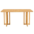 Chinese Country Retro Solid Wood Dining Table, Simple Modern Imitation Rattan Dining Table, Wooden Dining Table, Desk. Suitable For Dining Room, Living Room, Office Wood Rubber Wood