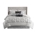 7 Piece Tufted Comforter Set Grey Queen Queen Grey Polyester