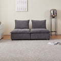 Modern 2 Seater Armless Sofa Couch For Living Room Modular Design, Ultra Soft Chenille Fabric, Easy Assembly, Sturdy Frame, Stylish And Comfortable Perfect For Apartments Gray Foam Chenille 2 Seat