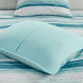 6 Piece Printed Quilt Set With Throw Pillows Aqua Full Queen Full Aqua Cotton
