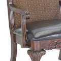 Lucille Arm Chair Brown Brown Traditional Foam Wood Fabric