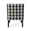 Accent Chair Black White Fabric