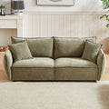 3 Seater 3 Seater Combo Sofa Modern Living Room Sofa, Linen Fabric Sofa, Wooden Frame With 4 Pillows, Apartment Sofa Furniture Light Green Chenille Wood Primary Living Space Pine Foam Fabric 6 Seat