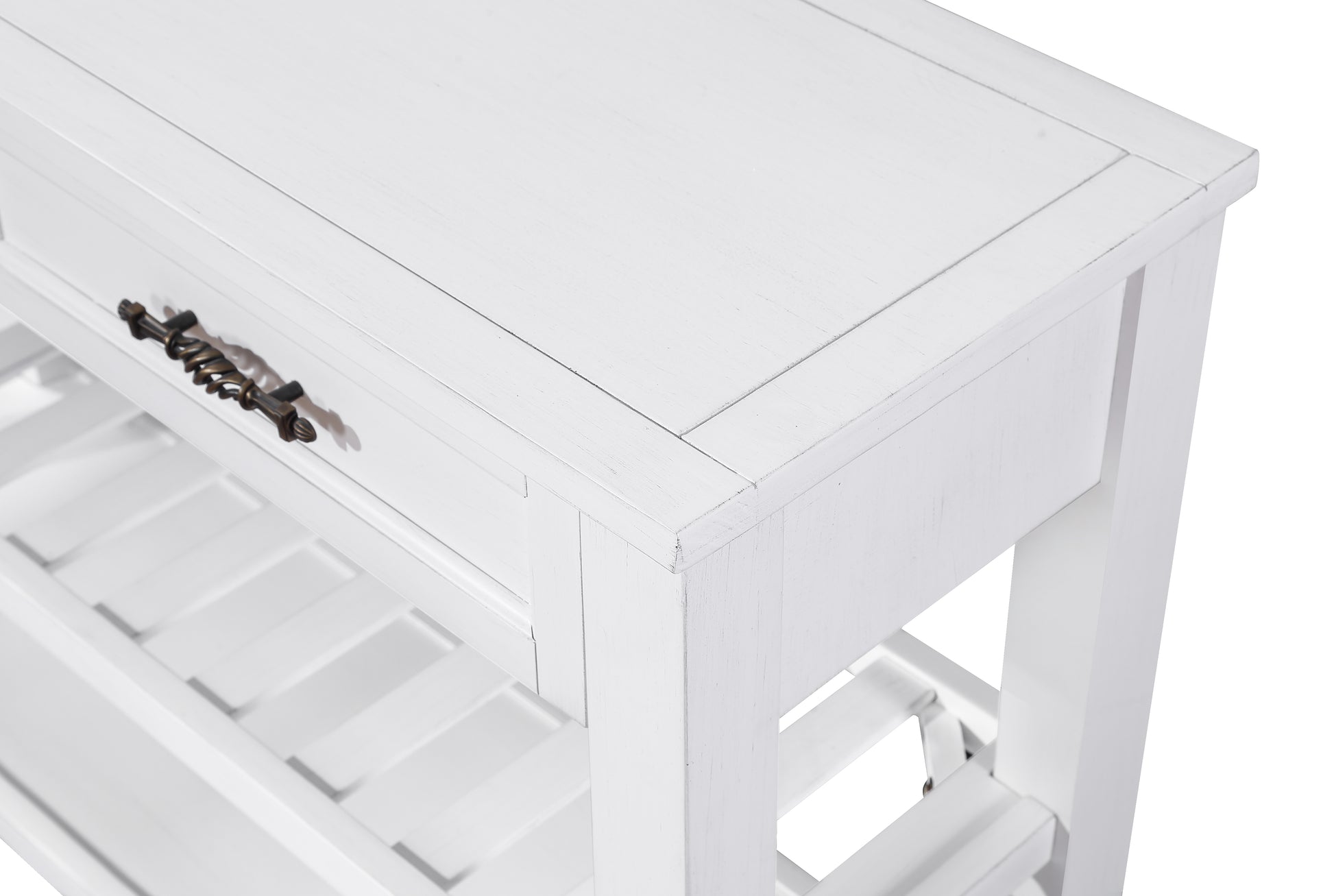 Console Sofa Table With 2 Storage Drawers And 2 Tiers Shelves, Mid Century Style 42'' Solid Wood Buffet Sideboard For Living Room Furniture Kitchen Dining Room Entryway Hallway, Antique White Antique White Pine