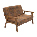 Coolmore Mid Century Modern Solid Loveseat Sofa Upholstered Microsuede Fabric Loveseat, 2 Seat Upholstered Loveseat Sofa Modern Couch Coffee Microsuede 2 Seat