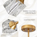 Modern Luxurious Crystal Ceiling Light, 6 Lights G9 Bulb Modern Crystal Ceiling Light For Dining Room, Pendant Lamp Ceiling Lighting For Living Bedroom Hall Balcony Matte Gold Gold American Design,Luxury,Modern,Vintage Metal Crystal