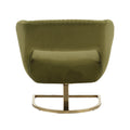 Coolmore Upholstered Tufted Living Room Chair Textured Linen Fabric Accent Chair With Metal Stand Olive Velvet