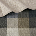 6 Piece Reversible Plaid Daybed Cover Set Neutral Daybed Multicolor Polyester