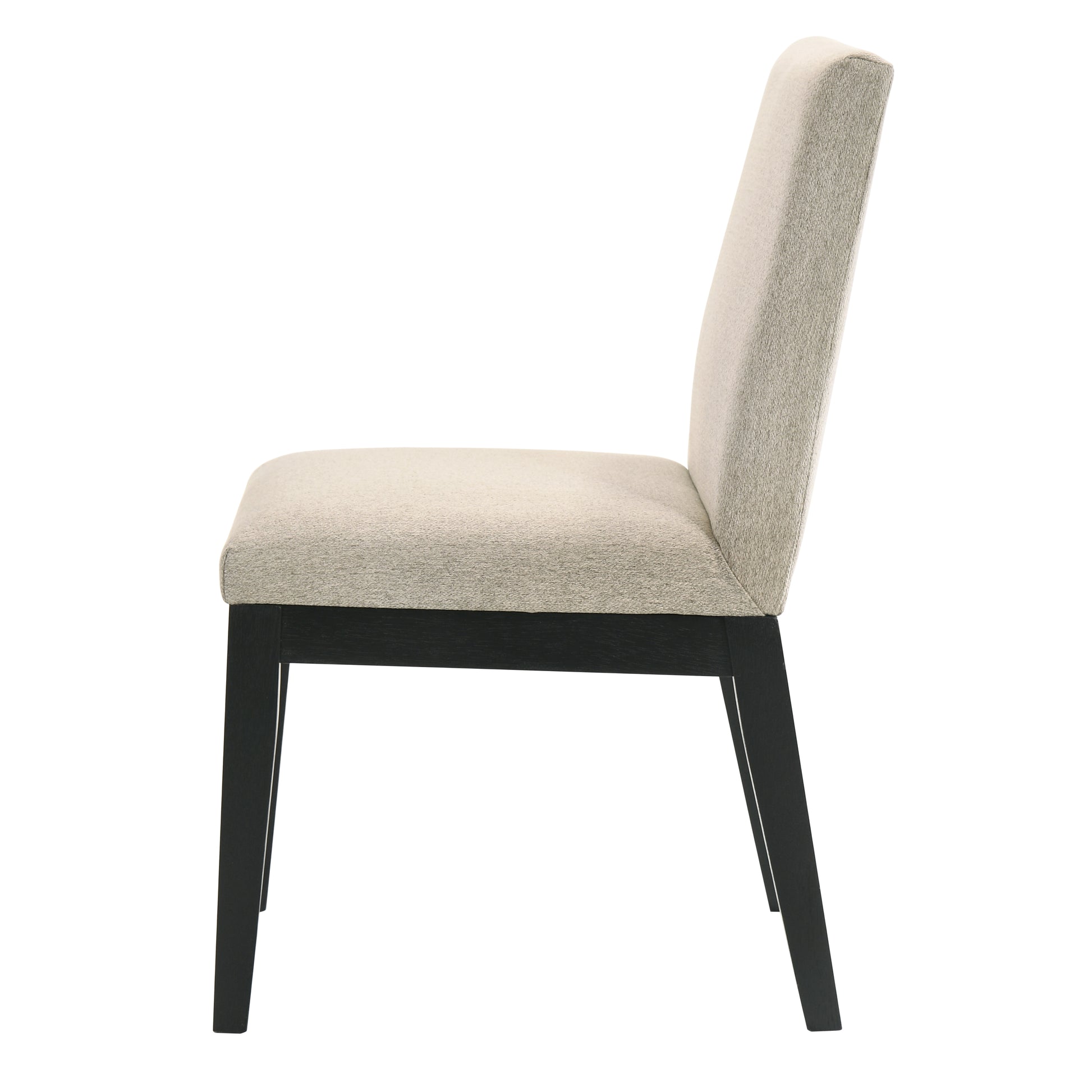 Beige And Black Padded Side Chair Set Of 2 Solid Beige Black Dining Room Modern Side Chair Solid Back Set Of 2 Wood Fabric