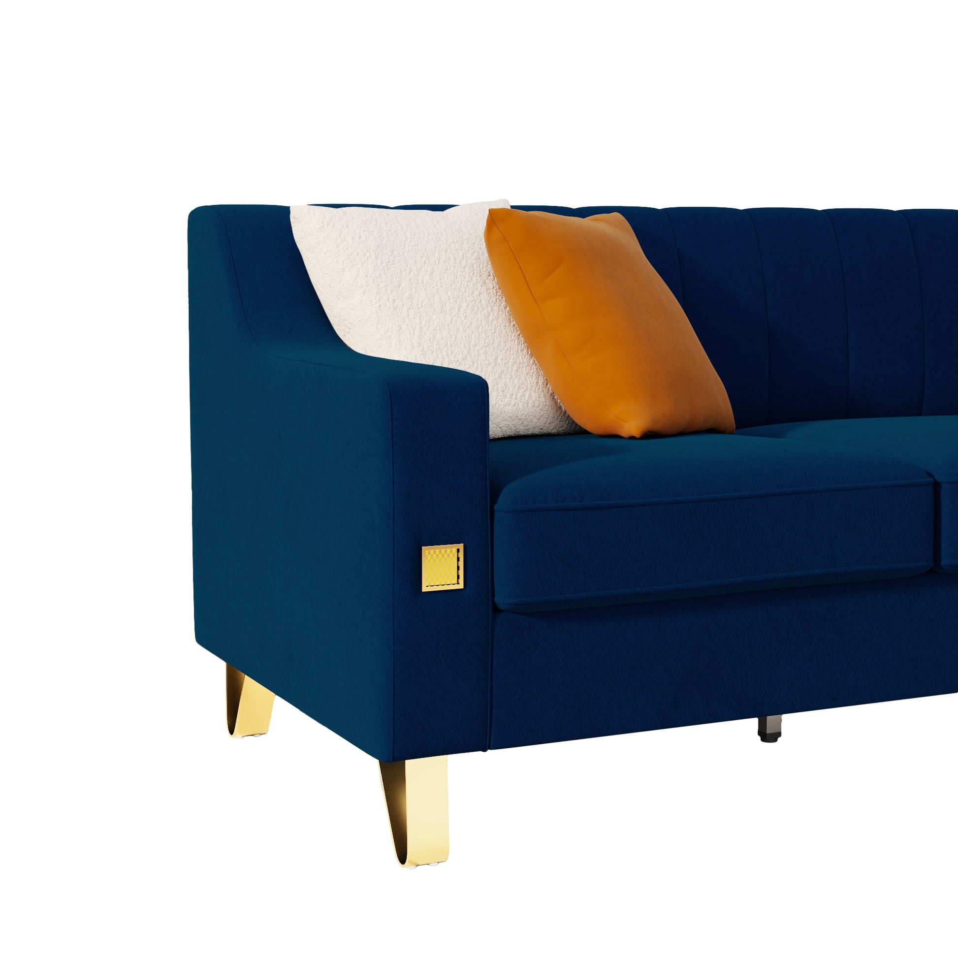 Fx P85 3S Bu 3 Seats Sofa Blue Velvet 3 Seat