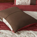Embroidered 7 Piece Comforter Set Red King King Red Polyester