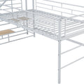 Mid Loft Bed With Storage Stairs, Twin, White Twin White Mdf Metal