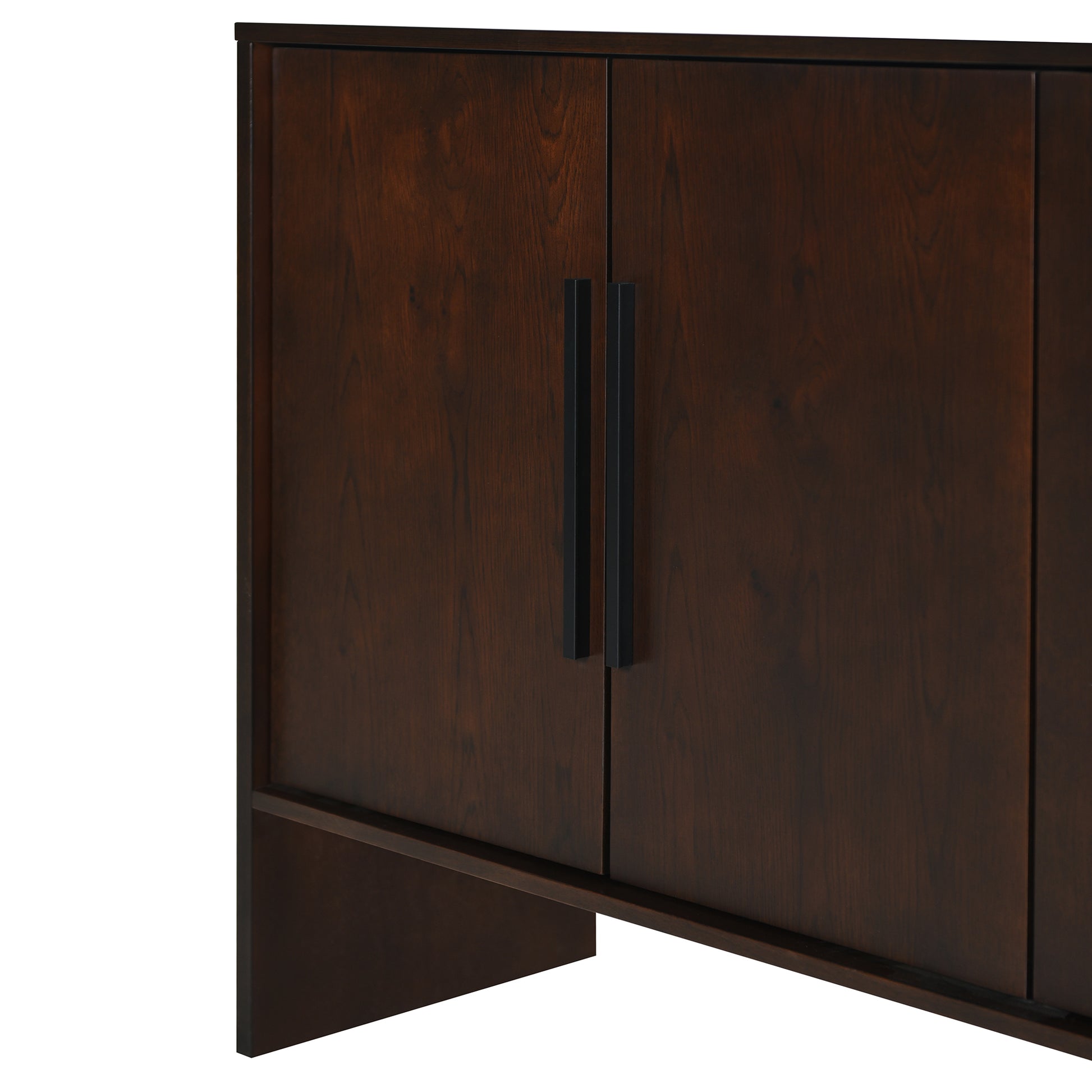 4 Door Large Storage Retro Sideboard With Adjustable Shelves And Long Handles For Kitchen, Dining Room And Living Room Espresso Espresso Mdf