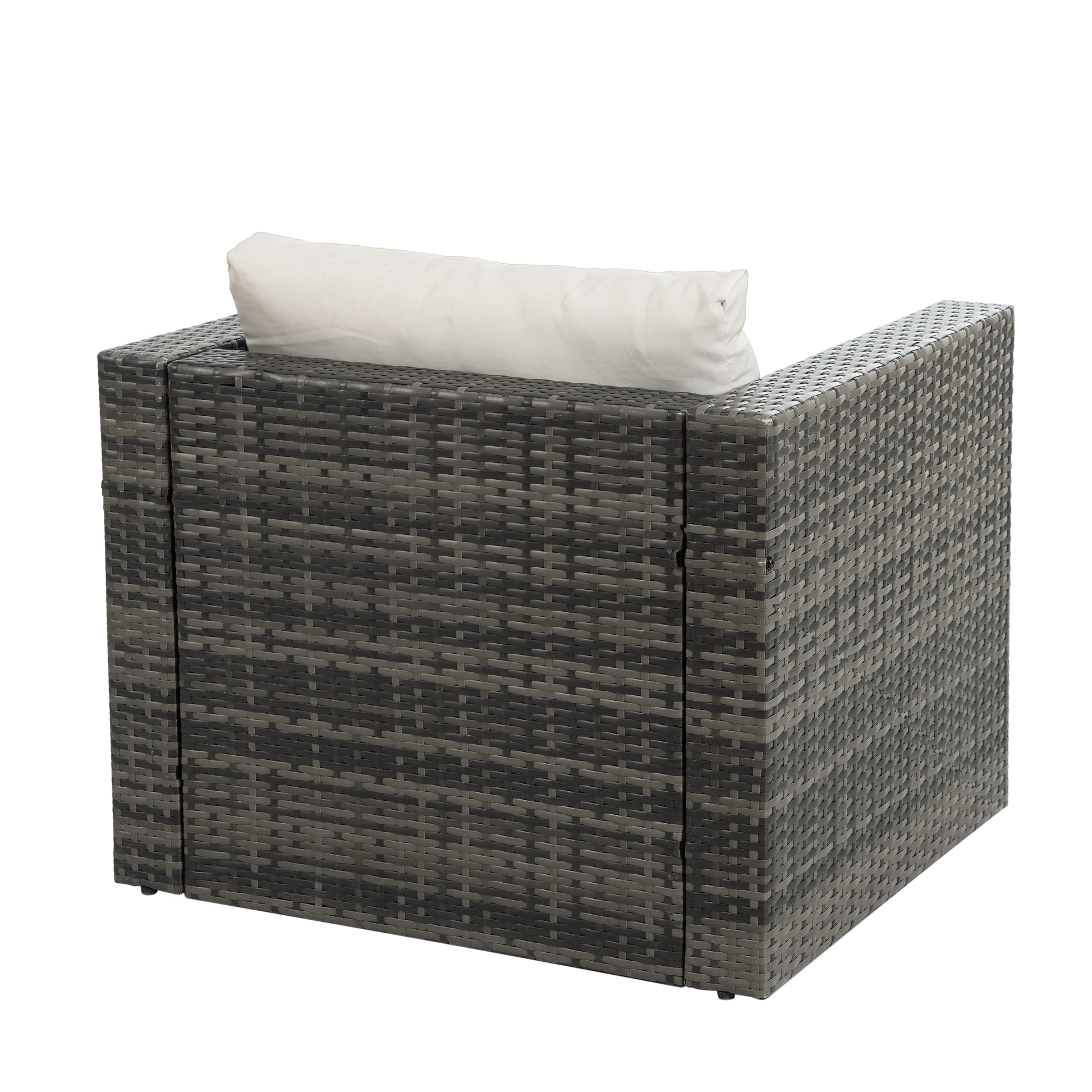 Patio Furniture, Outdoor Furniture, Seasonal Pe Wicker Furniture, 6 Set Wicker Furniture With Tempered Glass Coffee Table Dark Gray Seats 4 Pe Rattan Iron Waterproof Fabric