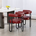 Coolmore Contemporary Designed Pu Fabric Upholstered Accent Dining Chair Barrel Side Chairs Kitchen Armchair For Living Room Set Of 2 Wine Red Pu Wine Red Dining Room Foam Pu Leather