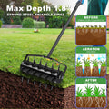 Lawn Aerators, Gardens, Yards, Loose Soil In Farmland,Gardening Lawn Aerator Tool, Upgraded Heavy Duty Aerator Lawn Soil Penetrator Spikes, For Garden Grass Patio Yard. Black Iron