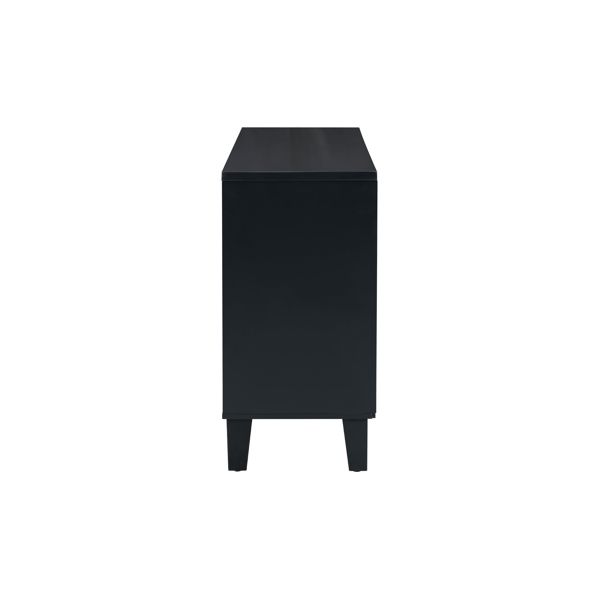 Light Luxury Cabinet Adorned With Geometric Patterns, Suitable For Hallway, Entryway, Living Room 3 4 Spaces Black Primary Living Space Adjustable Shelves Mdf