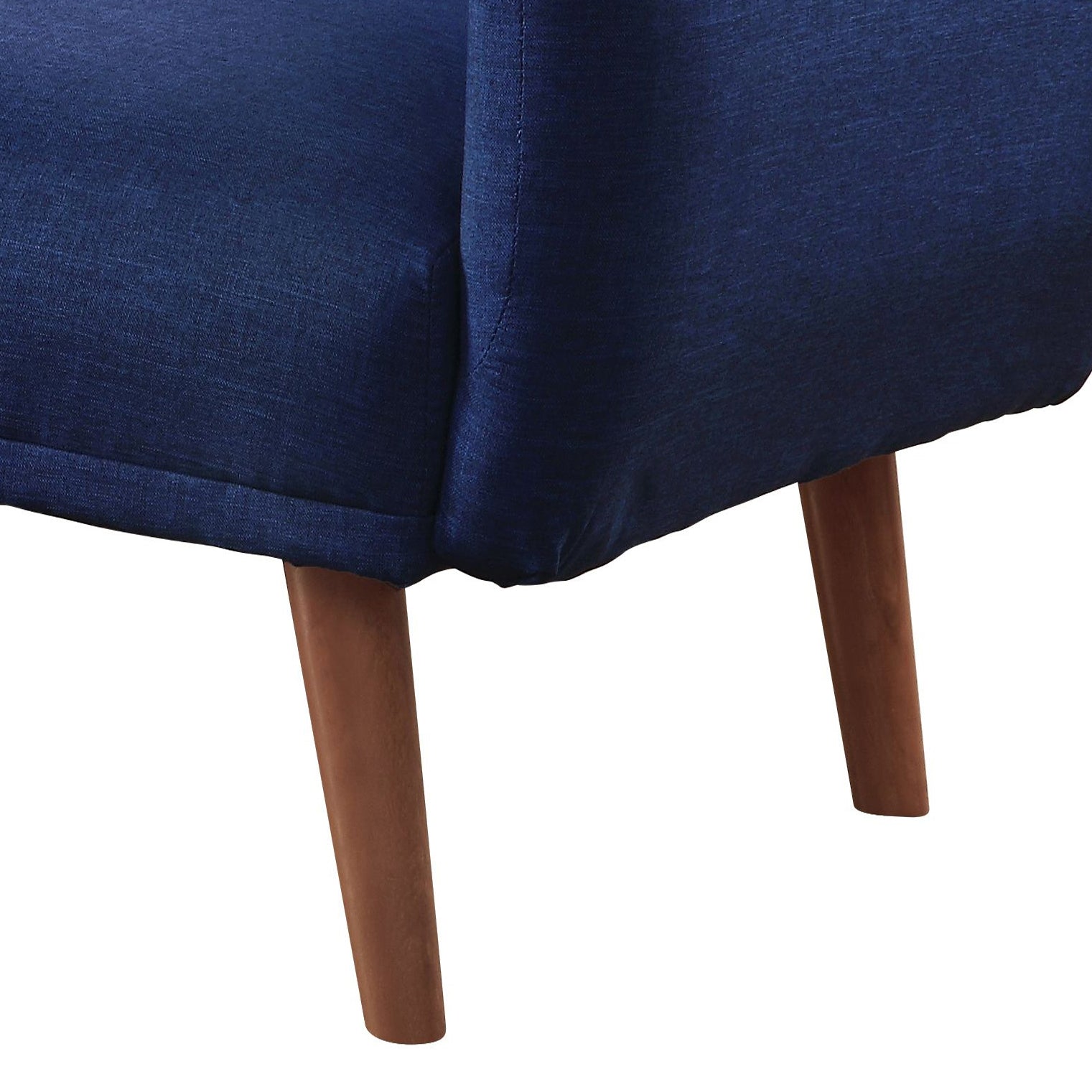 Blue And Walnut Upholstered Adjustable Sofa Blue Linen Wood Primary Living Space Split Back Modern Eucalyptus Foam Linen 2 Seat