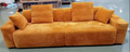 104.72 Inch 4 Seat Large Sofa With 4 Throw Pillows, Living Room Sofa In Orange Corduroy Comfort Fabric Orange Corduroy 3 Seat