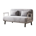 Velvet Light Gray 55 Convertible Chair Bed, Tri Fold Sofa Bed With Adjustable Backrest & Pillow, Leisure Chaise Lounge Couch With Sturdy Steel Frame For Home & Office, Comfortable Sleeper Chair Light Gray Velvet Metal Primary Living Space Medium Firm