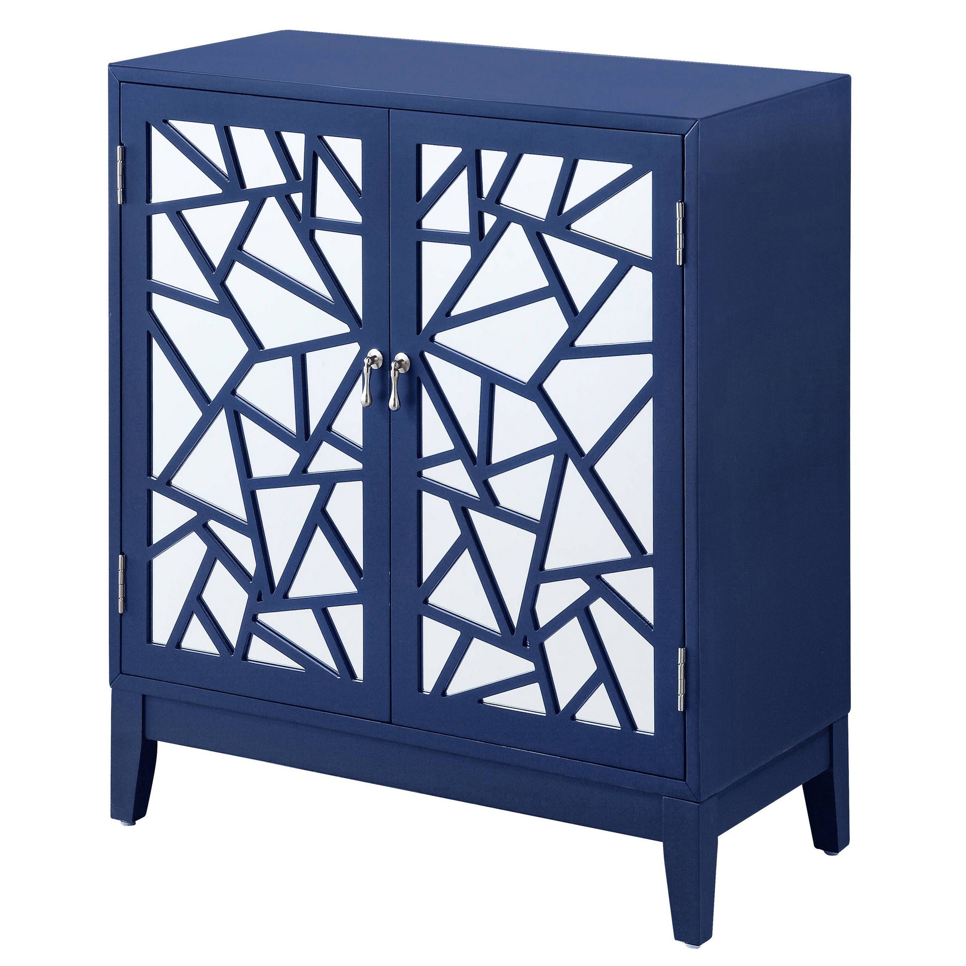 Breckenridge Blue 2 Door Console Table Blue Primary Living Space Rectangular Wood Glass